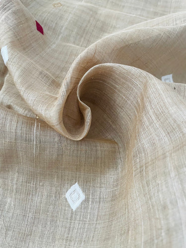 Assam Pure Muga Silk Saree | Natural Beige | No Zari | Handwoven | Silk Mark Certified | GI Tag | Handloom Mark | Ships from California